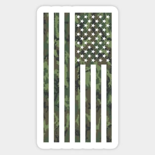 US Flag Down - Woodland Camo Sticker